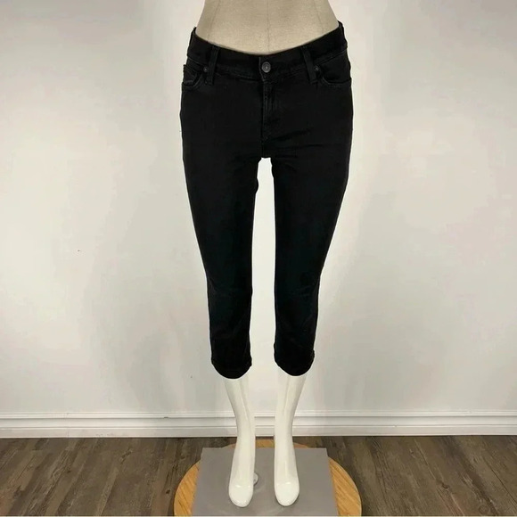 ❤️ 7 for all mankind the skinny crop and roll jeans  25x23 - Picture 2 of 12